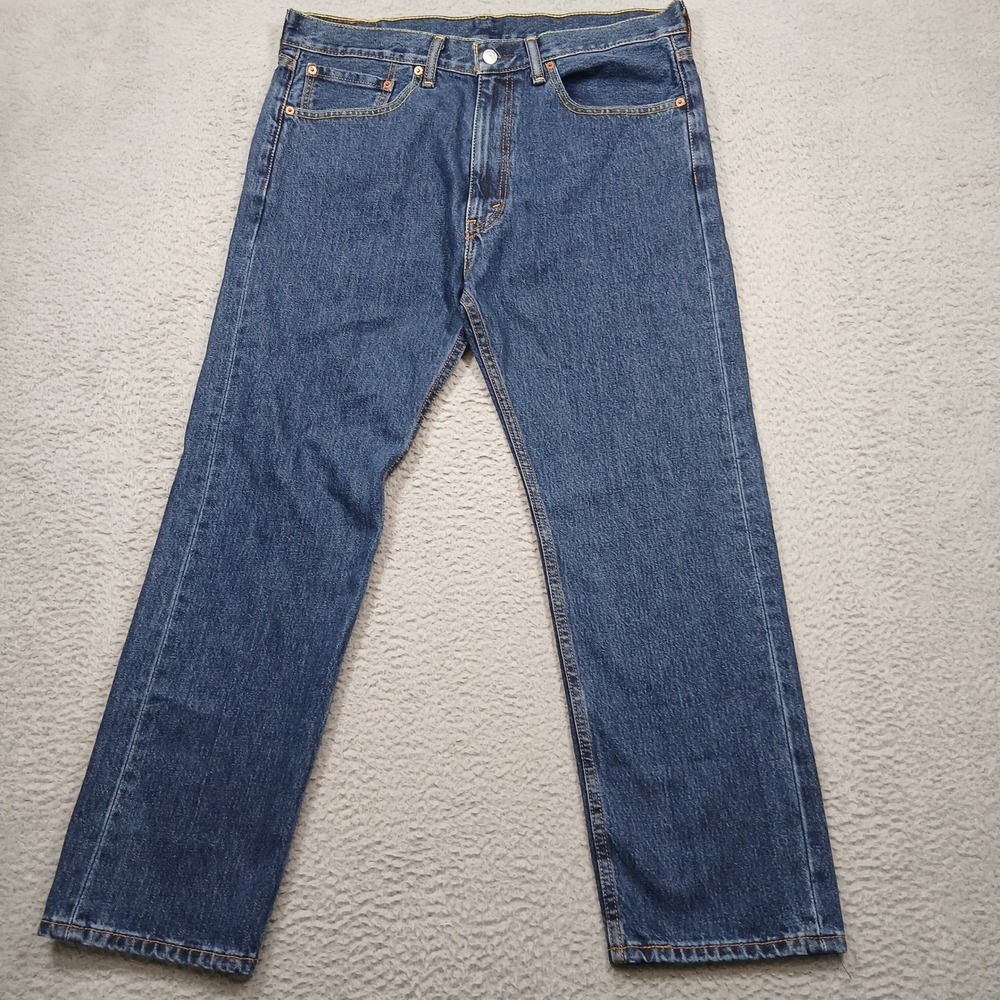 Levi's 505 Regular Fit Jeans Mens‎ 36x29 Dark Wash Straight Leg Denim